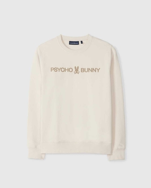 Sweats Psycho Bunny Maywood Crew Sweatshirt Beige Homme | IJE-62783622